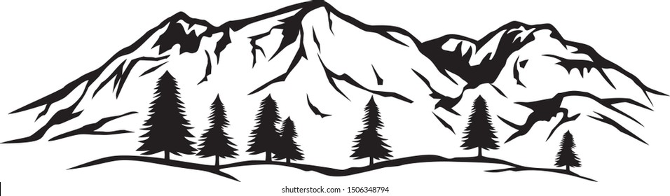 vector illustration of mountain landscape 