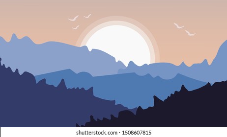 Vector illustration of a mountain landscape