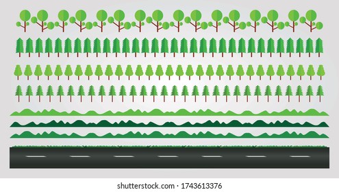 
Ilustración vectorial de una montaña y un paisaje