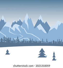 Vector illustration with mountain landscape