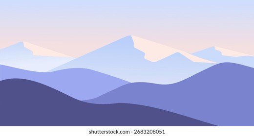 ilustração vetorial de uma paisagem de montanha