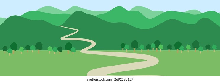 Vector Illustration of Mountain Landscape