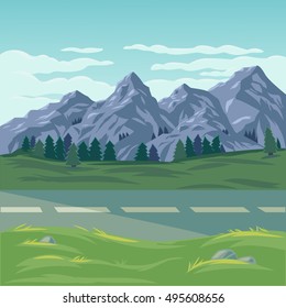 Vector illustration of a mountain landscape