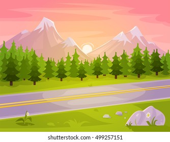 Vector illustration of a mountain landscape
