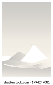 Ilustración vectorial del paisaje montañoso. Naturaleza. Postal.