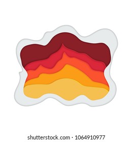 Vector illustration of a mountain landscape in a paper-cut style