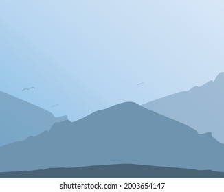 vector illustration mountain landscape rocks mountain range