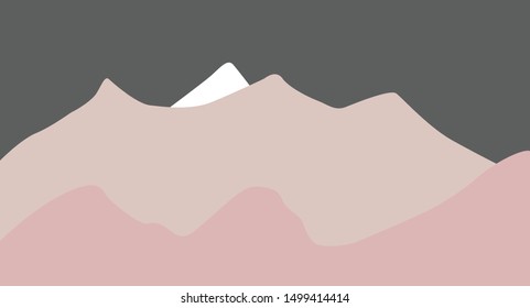 Vector illustration of  mountain landscape. snow ice tops and decorative isolated. Mountain Shapes vector illustration