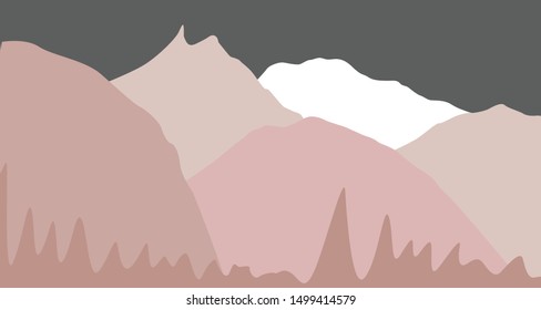 Vector illustration of  mountain landscape. snow ice tops and decorative isolated. Mountain Shapes vector illustration