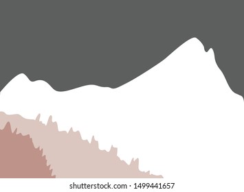 Vector illustration of  mountain landscape. snow ice tops and decorative isolated. Mountain Shapes vector illustration