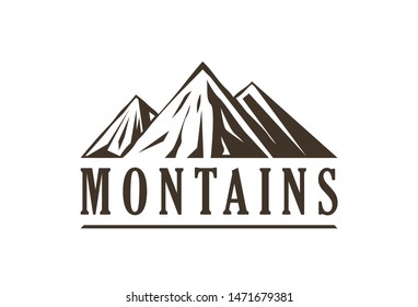 Vector illustration of a mountain. Logo,