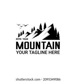 vector illustration of mountain logo, adventure