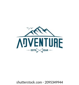 vector illustration of mountain logo, adventure