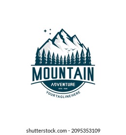 vector illustration of mountain logo, adventure