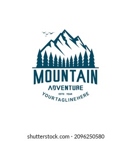 vector illustration of mountain logo, adventure
