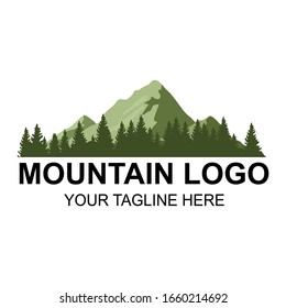 Vektorillustration eines Berglogos auf weißem Hintergrund. Ein vielseitiges Logo für Ihr Unternehmen.