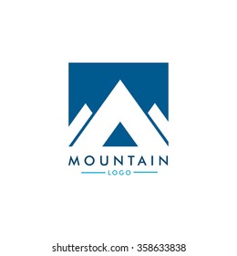 Vector Illustration of Mountain Logo. Outdoor Adventure and Expedition