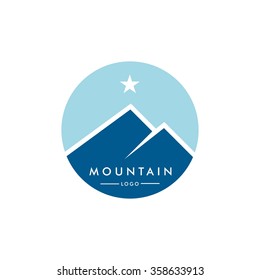 Vector Illustration of Mountain Logo. Outdoor Adventure and Expedition