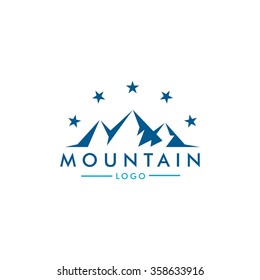 Vector Illustration of Mountain Logo. Outdoor Adventure and Expedition
