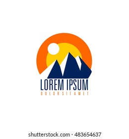 Vector Illustration of Mountain Logo. Outdoor Adventure and Expedition