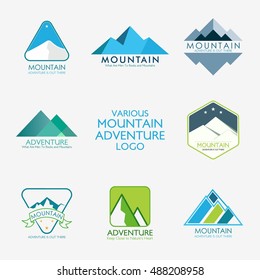 Vector Illustration of Mountain Logo. Outdoor Adventure and Expedition Design Logo.