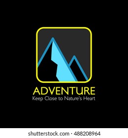 Vector Illustration of Mountain Logo. Outdoor Adventure and Expedition Design Logo.