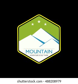 Vector Illustration of Mountain Logo. Outdoor Adventure and Expedition Design Logo.
