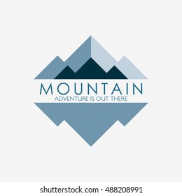 Vector Illustration of Mountain Logo. Outdoor Adventure and Expedition Design Logo.