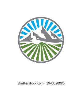 A Vector Illustration of Mountain Logo Vector Sign