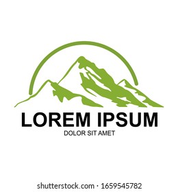 Imagen vectorial de un logotipo de montaña con fondo blanco. Logo versátil para su negocio.