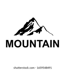 Vektorillustration eines Berglogos mit weißem Hintergrund. Vielseitiges Logo für Ihr Unternehmen.