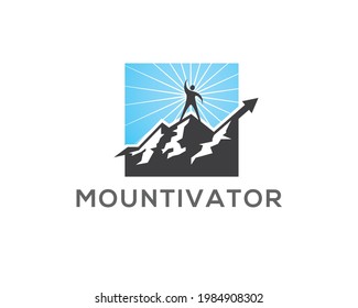 vector illustration of mountain motivator mountivator logo