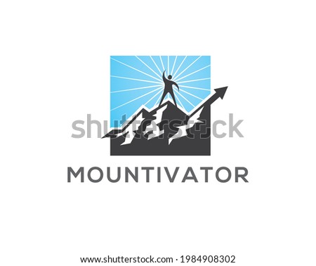 vector illustration of mountain motivator mountivator logo