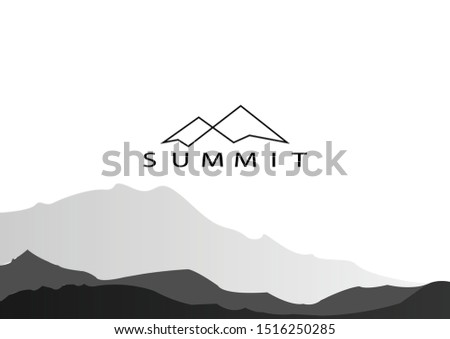 vector illustration of Mountain, Nature concept logo, Summit, Peak - Vector