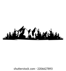 vector illustration of a mountain, on a white background, a silhouette of a mountain.