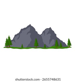 Ilustración vectorial de una montaña sobre un fondo blanco