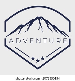 Vector illustration of mountain and outdoor adventure logo. Vintage logo