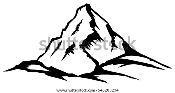 Vector Illustration Mountain Peak Stock Vector (Royalty Free) 648283234 ...