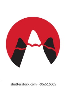 Vector illustration of mountain peaks silhouette