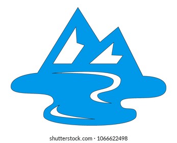 Vector illustration of a Mountain River Landscape