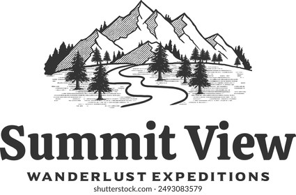 Ilustración vectorial de un Clipart de Mountain Summit