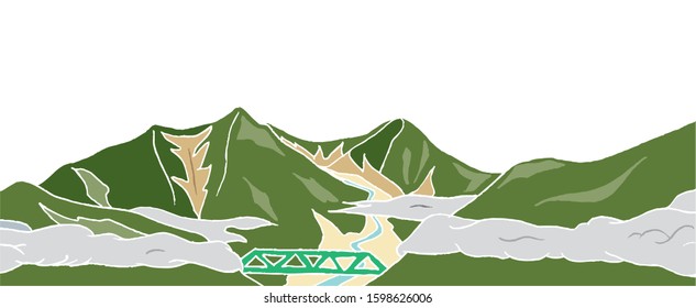 Vector illustration of mountain in Taiwan