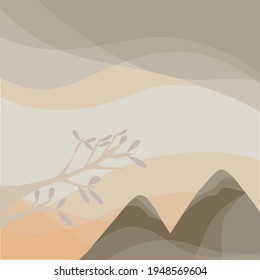 Vector illustration of mountain view on brown color combination.
Perfect for background,cover card,theme etc.