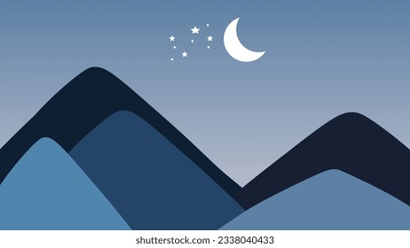 Vector
illustration of a mountain view with a simple and elegant design.