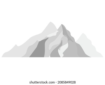 Vector illustration of mountain, volcano eruption on white background