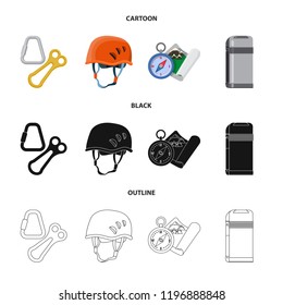 Vector illustration of mountaineering and peak logo. Set of mountaineering and camp stock symbol for web.