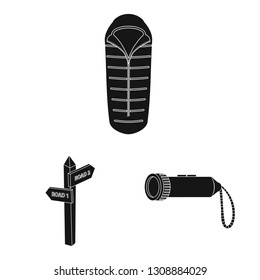 Vector illustration of mountaineering and peak logo. Set of mountaineering and camp stock symbol for web.