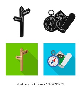 Vector illustration of mountaineering and peak logo. Set of mountaineering and camp stock vector illustration.