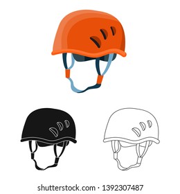 Vector illustration of mountaineering and peak logo. Collection of mountaineering and camp stock symbol for web.
