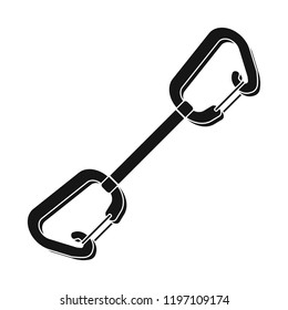 Vector illustration of mountaineering and peak sign. Collection of mountaineering and camp stock symbol for web.